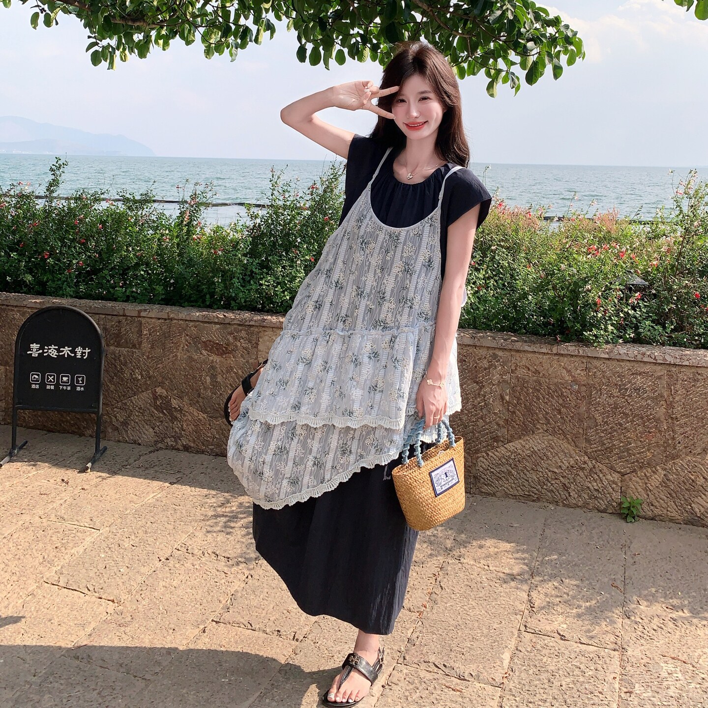 【新款】现货宽松百搭吊带裙297-1380-P155-K218,女装连衣裙,艾艾淮淮