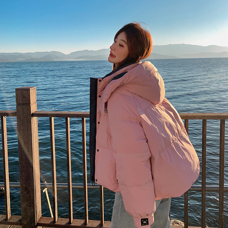 现货90绒粉色连帽休闲羽绒服297-1058-P285-K415,女装棉衣/棉服,艾艾淮淮