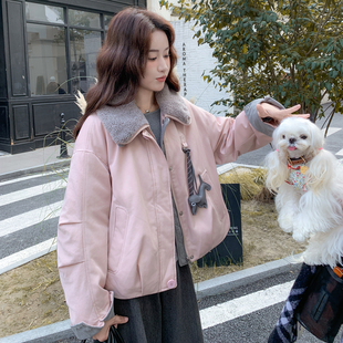 P275 1891 90绒现货羊羔毛翻领拼接羽绒服297 K408 首发新款