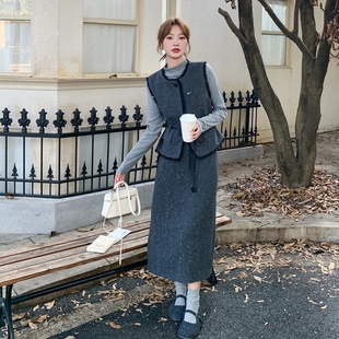 打底 现货马甲 半身裙呢料三件套297 1786 K268 P185 首发新款