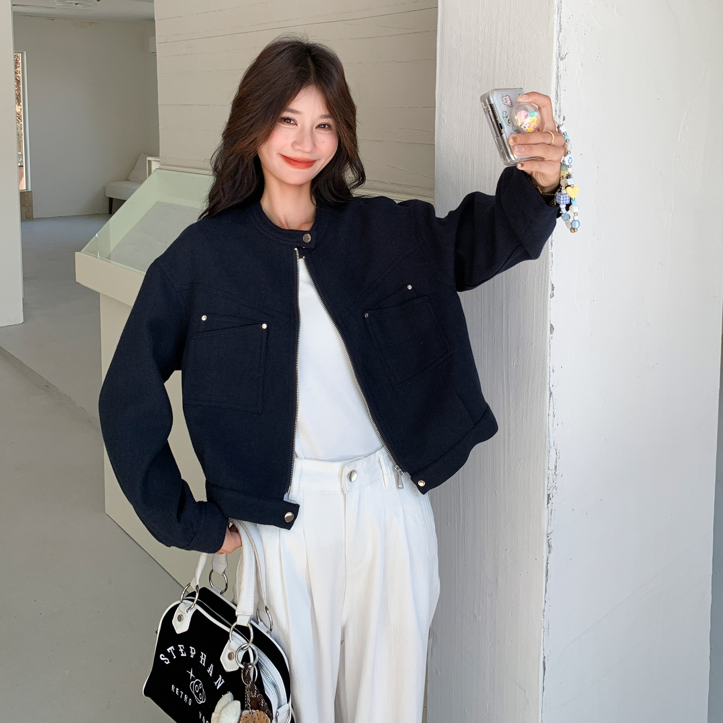 现货小个子毛呢短外套297-1775-P145-K218，女装短外套，艾艾淮淮