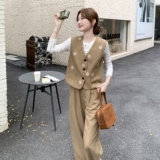 现货马甲+打底+阔腿裤三件套297-1719-P185-K268，女装套装/套裙，艾艾淮淮