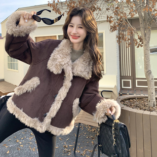 P195 1926 现货羊羔毛皮毛一体外套297 K288 首发新款
