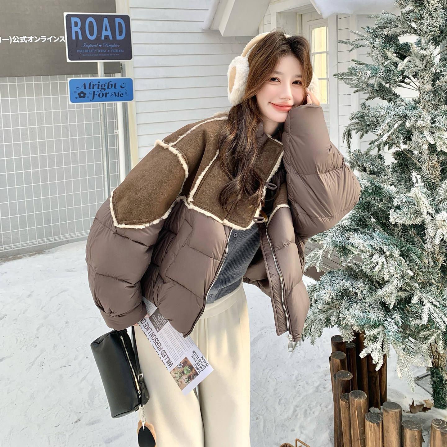 【新款】90绒现货皮毛拼接羽绒服297-1961-P285-K418,商品下架区,艾艾淮淮