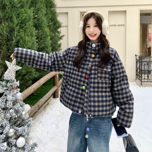 P295 1967 90绒现货复古格纹羽绒服297 K438 首发新款