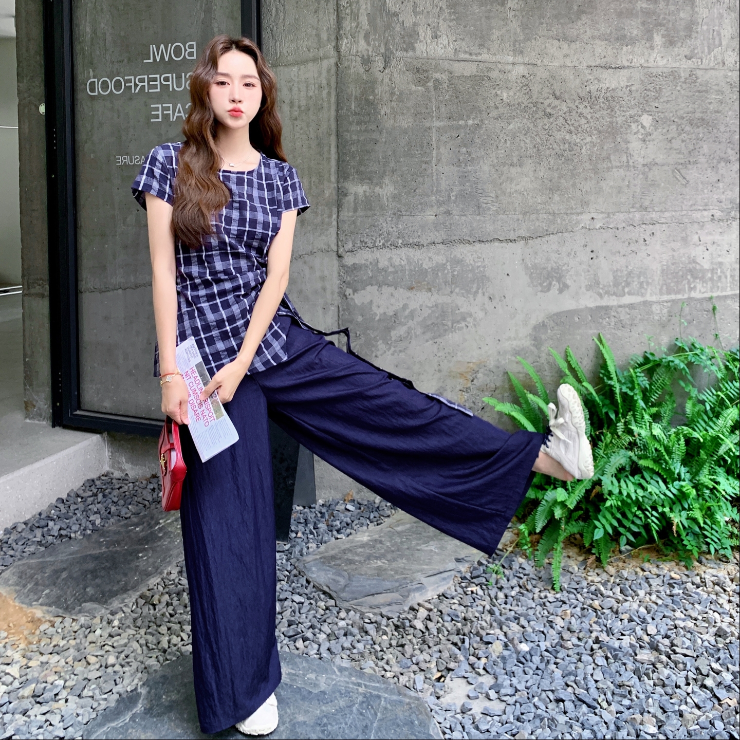 【新款】现货收腰上衣+阔腿裤套装297-1622-P145-K208，商品下架区商品下架区，艾艾淮淮