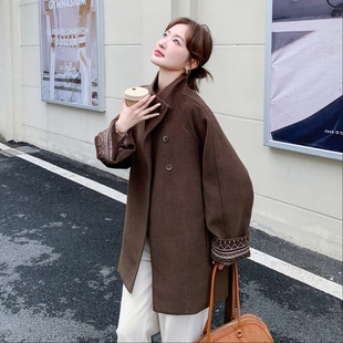 首发新款 P185 现货民族风袖 1820 K268 口刺绣收腰毛呢外套297