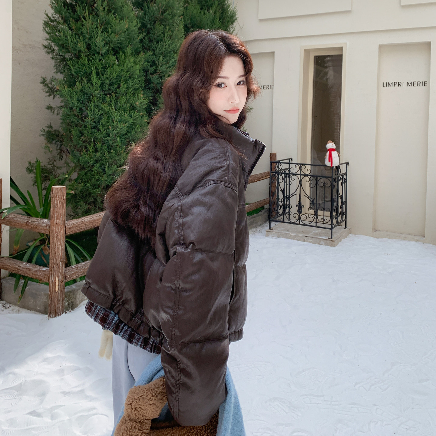 【新款】90绒现货格子拼接皮椅羽绒服297-1877-P295-K438,商品下架区,艾艾淮淮