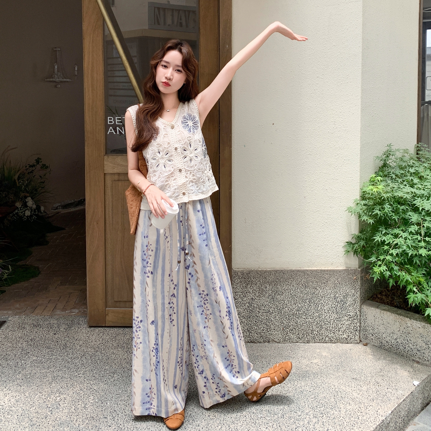 【新款】现货无袖背心+阔腿裤套装297-1633-P145-K208，女装套装/套裙，艾艾淮淮