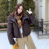 【新款】90绒现货拼接保暖羽绒服297-1889-P295-K438，女装棉衣/棉服，艾艾淮淮