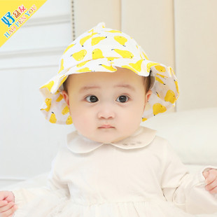 12个月夏季 婴儿帽子男女宝宝帽0 盆帽遮阳防晒渔夫帽春秋 薄款