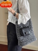 时尚 THREE新品 网红同款 百搭手工编织设计托特双子包手提单肩包女