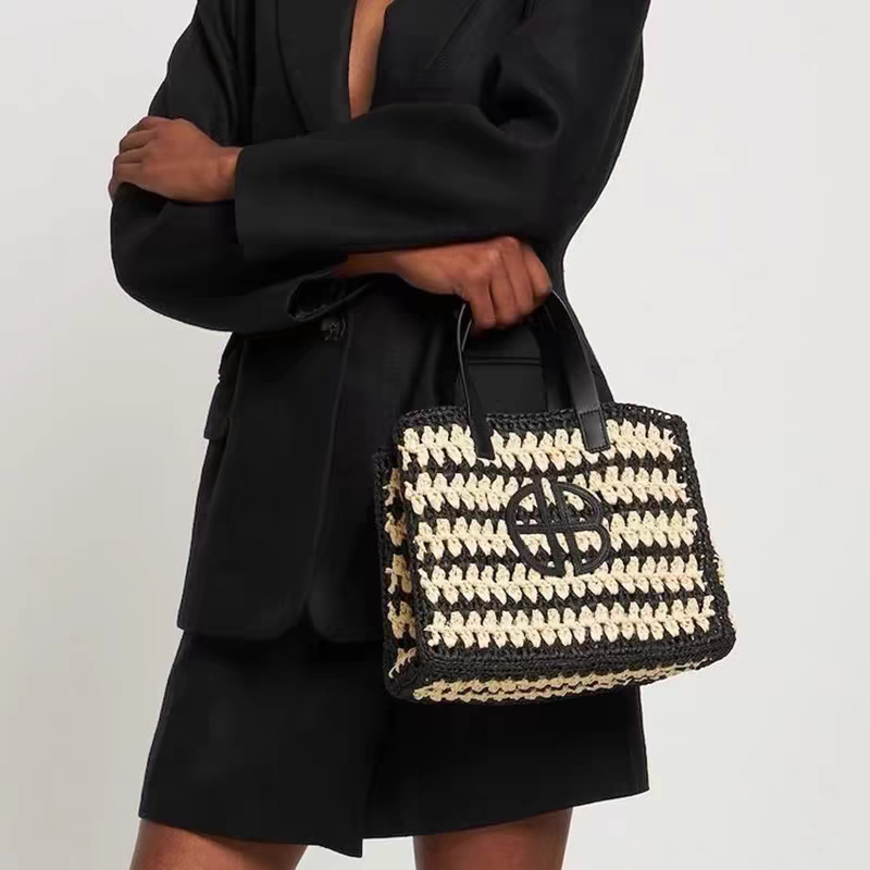 AB字母草编大容量托特包