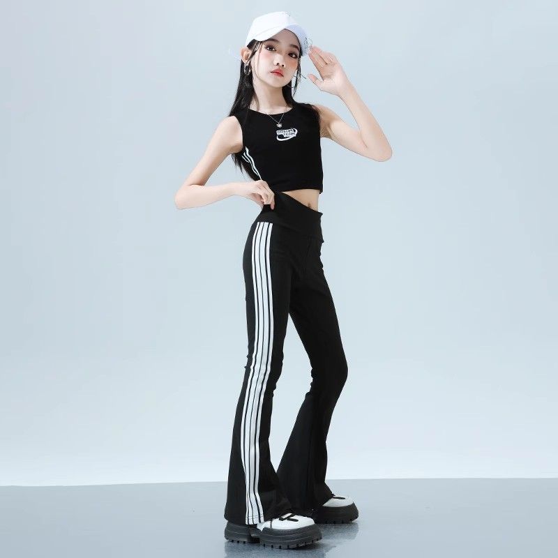 女童街舞演出服可定制背心图片