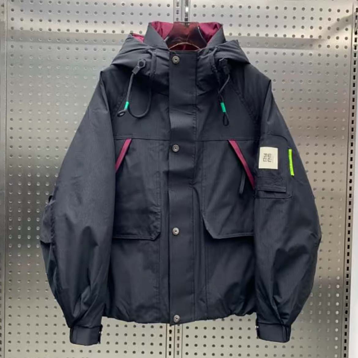 工装连帽棉服男潮牌保暖羊毛外套