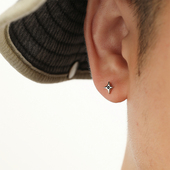 YiJian s925纯银十字架小巧精致耳钉男生小众女耳环百搭时尚 搭配