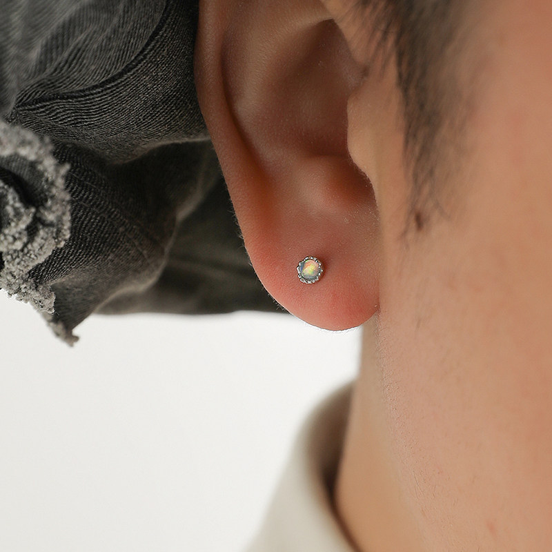 YiJian s925纯银耳钉男彩色小巧女肌理简约百搭款不规则造型耳环,饰品/流行首饰/时尚饰品新,耳钉,淘宝优惠券,粉丝福利购,淘宝优惠卷