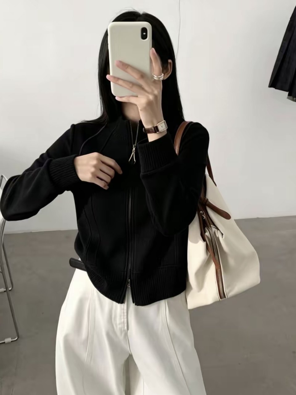 欧货小立领长袖卫衣外套女2026秋季新款韩版宽松显瘦设计感上衣潮