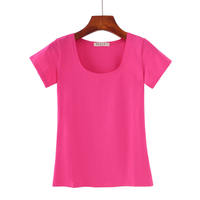 Kyung Yeon's U-neck top, black short-sleeved T-shirt, women's summer green T-shirt, blood summer sportswear base layer, fluorescent green mini shirt thumbnail 7