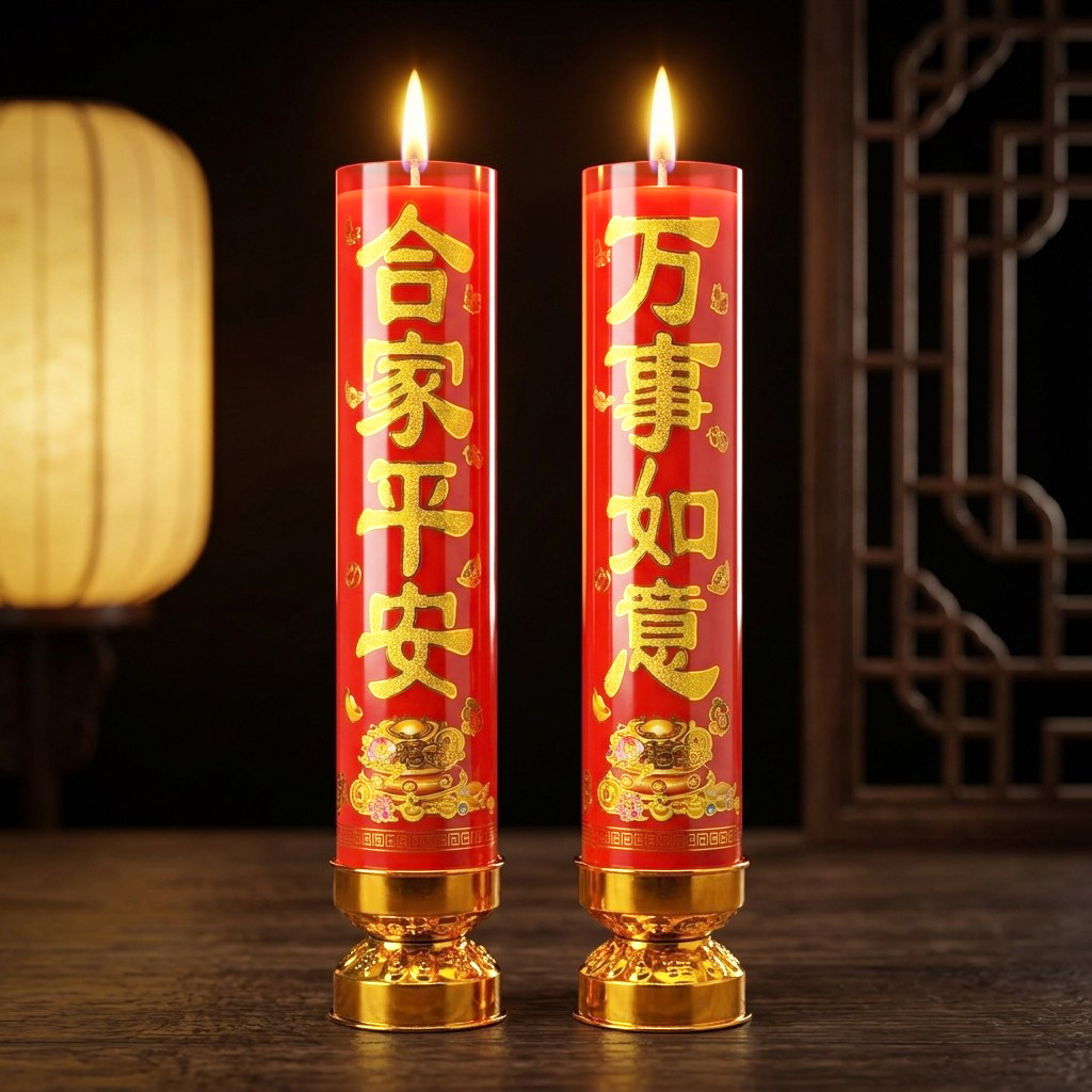 带底座无烟红蜡烛供佛家用财神香烛节日装扮婚礼喜庆过年乔迁蜡烛图片