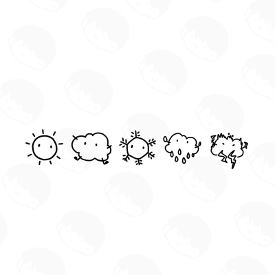 天气小清新专属自动按压式印章