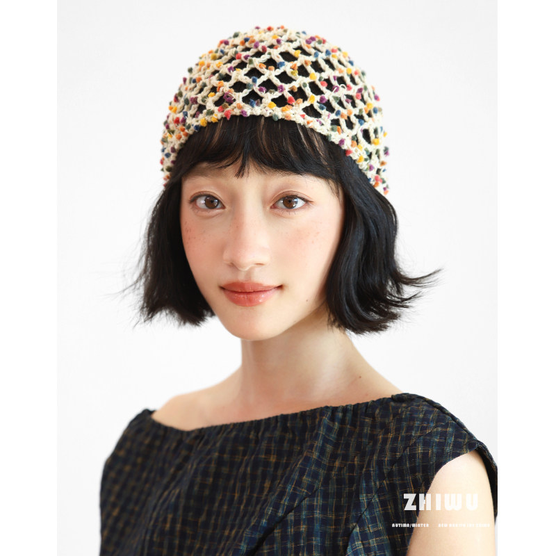 ZHIWU~甜美氛围感穿搭镂空帽子女图片