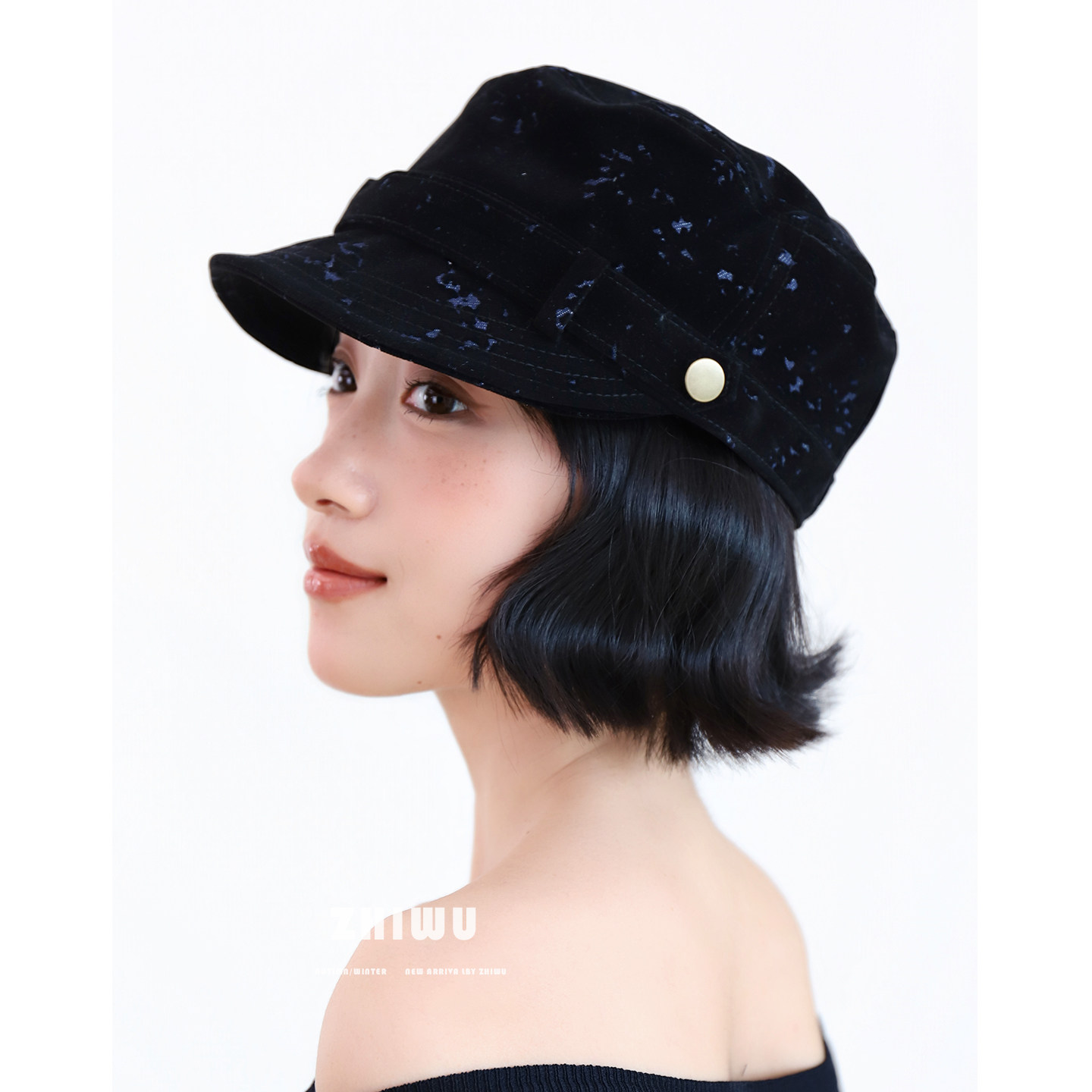 知雾古着风高级感马术帽女图片