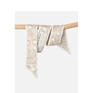 「知雾原创」手绘橘子 领巾 小长条丝巾女发带绑包包飘带搭配衬衫