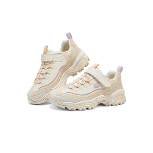 Skechers斯凯奇25夏季新款女孩透气网布拼接魔术贴老爹鞋319075L