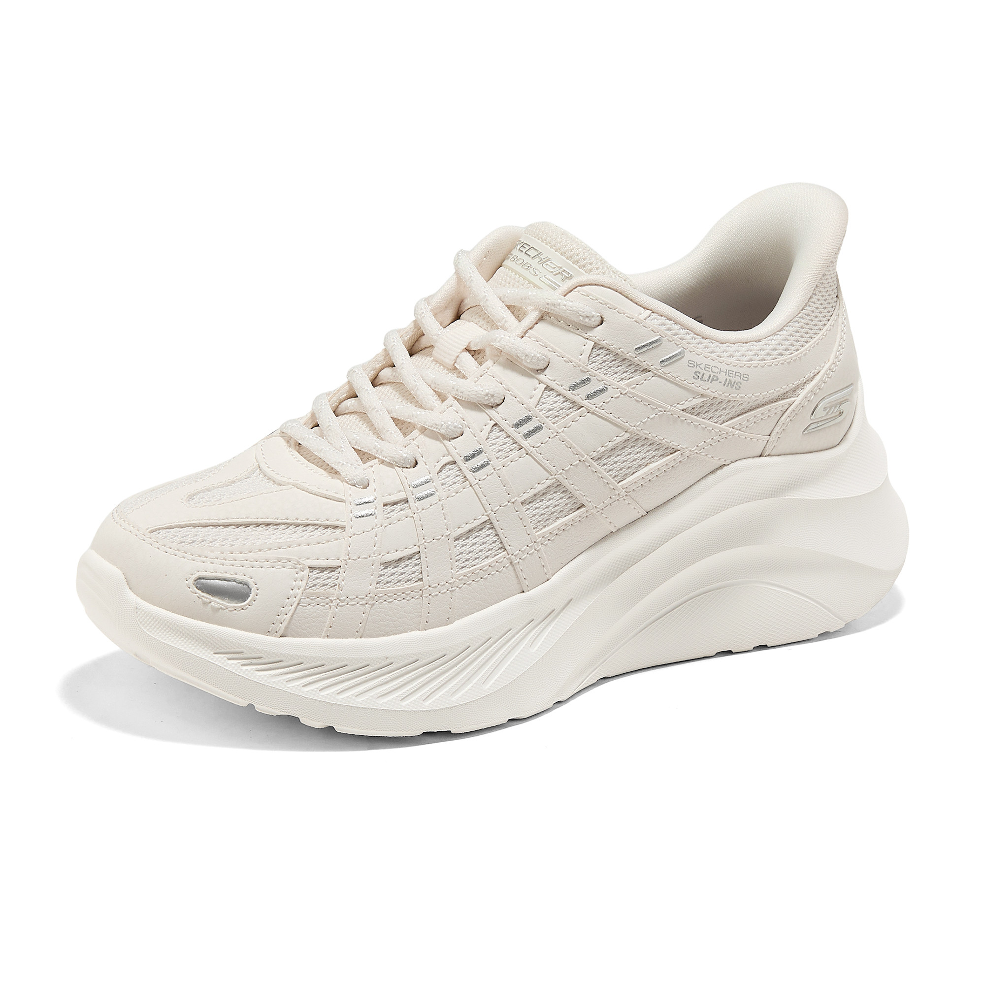 Skechers斯凯奇闪穿糕糕鞋秋季女子厚底运动鞋绑带休闲鞋117527
