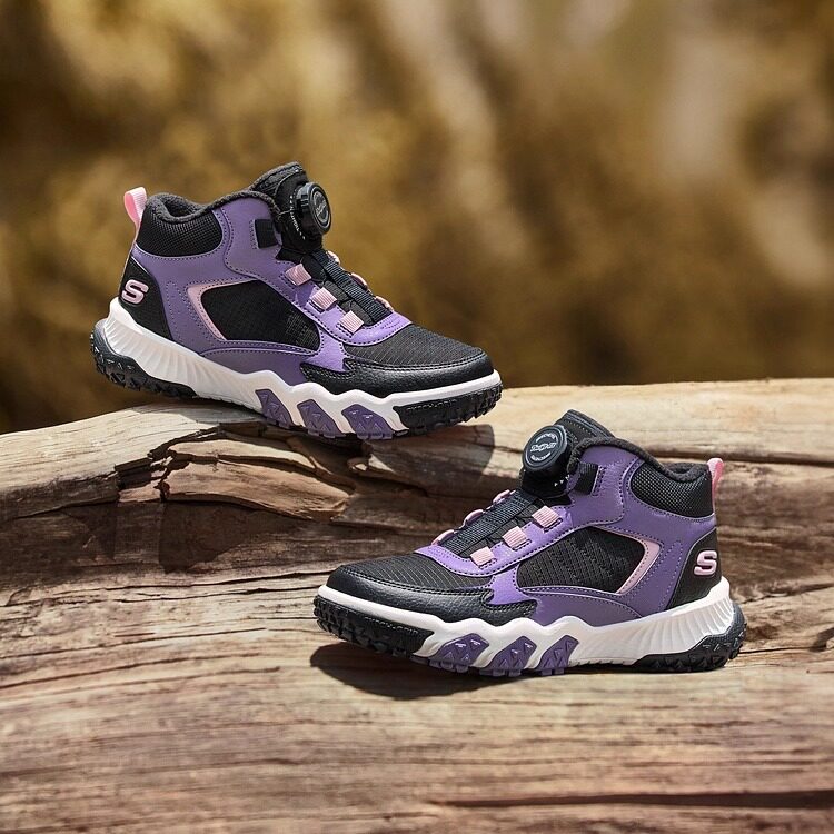 Skechers斯凯奇女童秋冬加绒保温旋钮高帮雪地靴运动鞋319254L