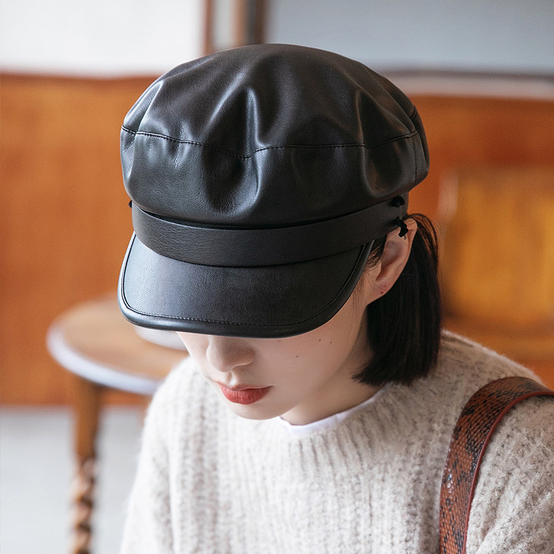 春秋报童帽女皮质PU八角帽日系百搭韩版短檐鸭舌帽女士时尚遮阳帽,服饰配件/皮带/帽子/围巾,帽子,淘宝优惠券,粉丝福利购,淘宝优惠卷