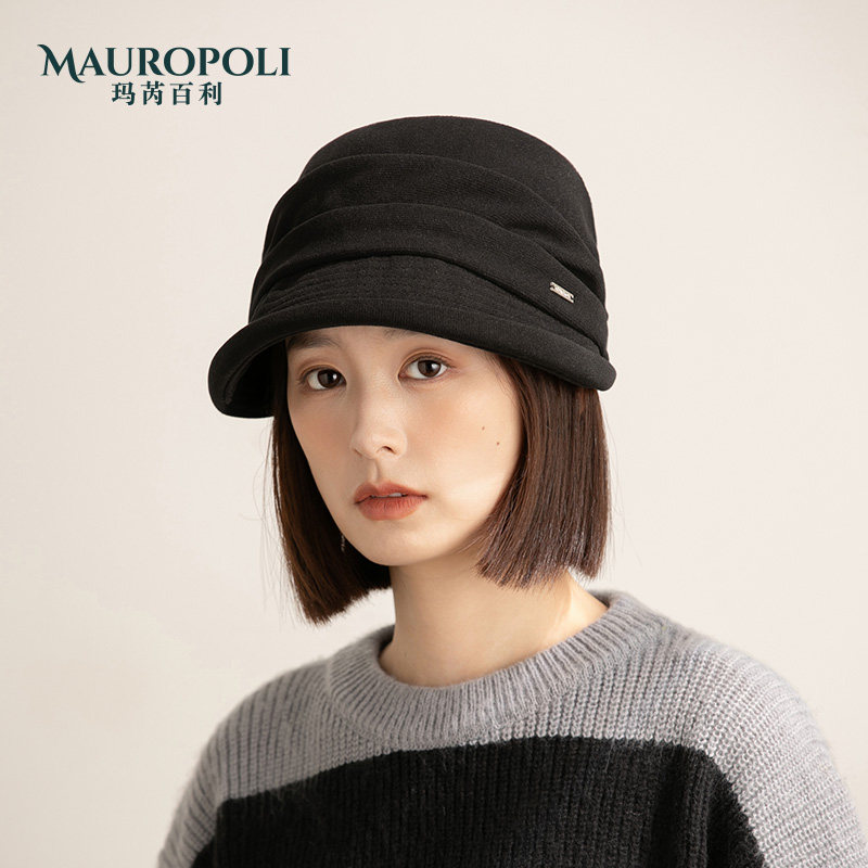 新款秋冬渔夫帽显脸小黑色保暖