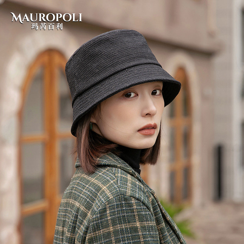 日系简约渔夫帽女秋冬大头围盆帽黑色复古显脸小水桶帽子圆脸新款,服饰配件/皮带/帽子/围巾,帽子,淘宝优惠券,粉丝福利购,淘宝优惠卷