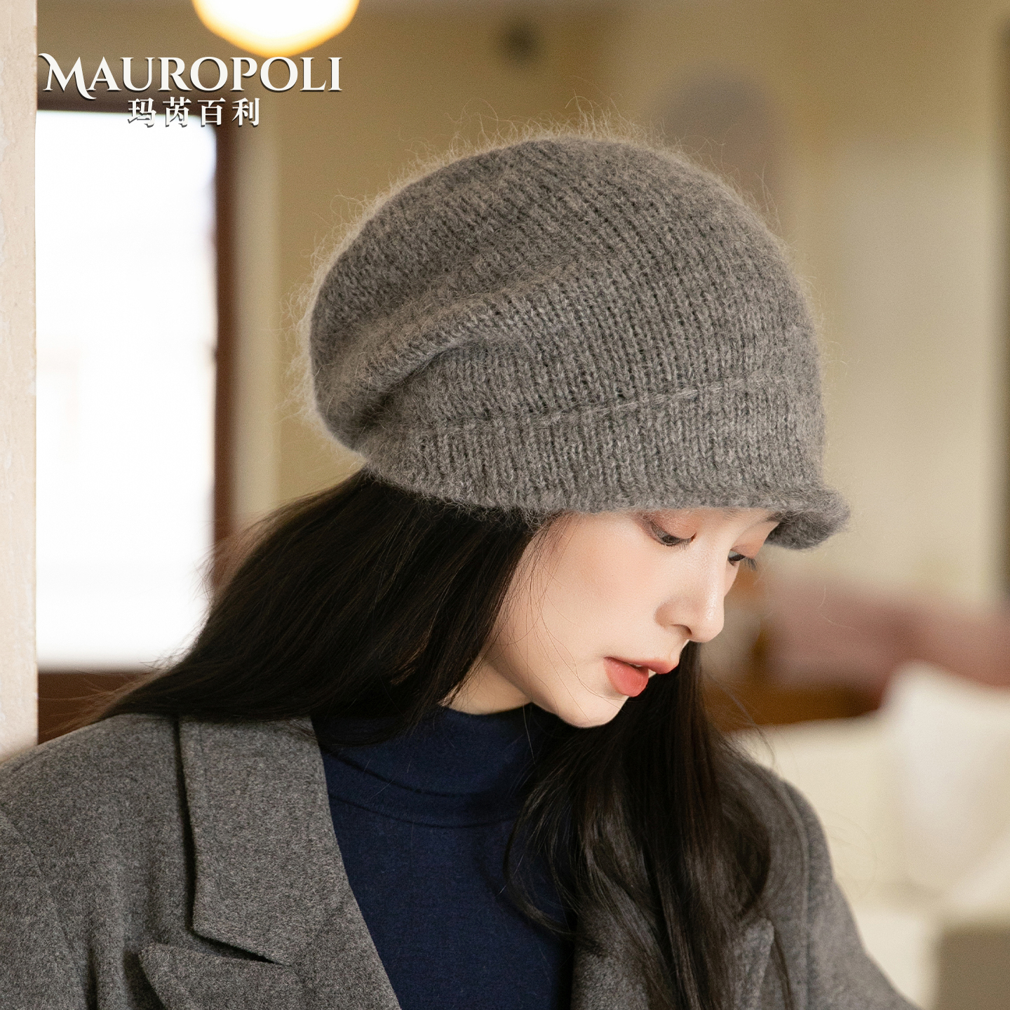 复古保暖针织帽女日系堆堆冷帽