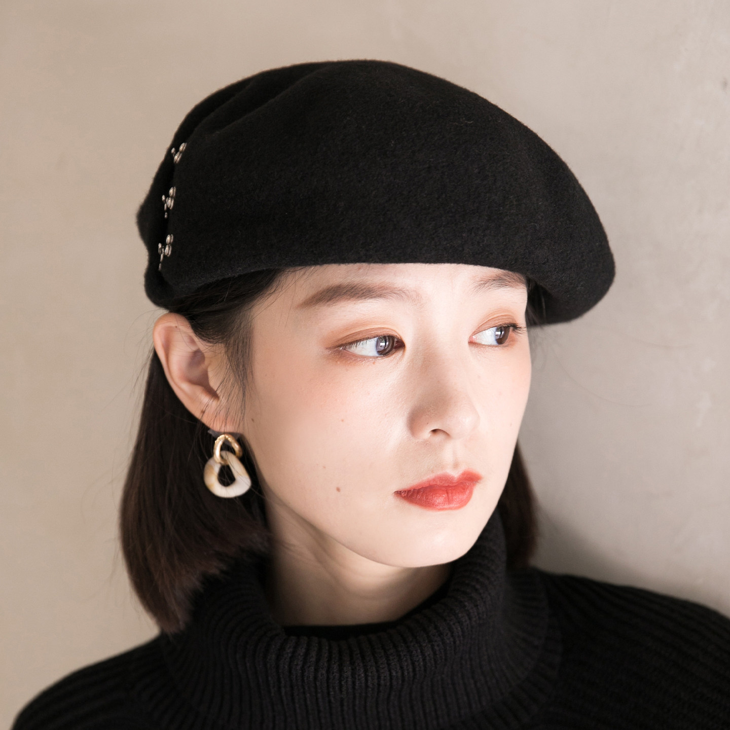 新款（100%）羊毛贝雷帽好穿百搭