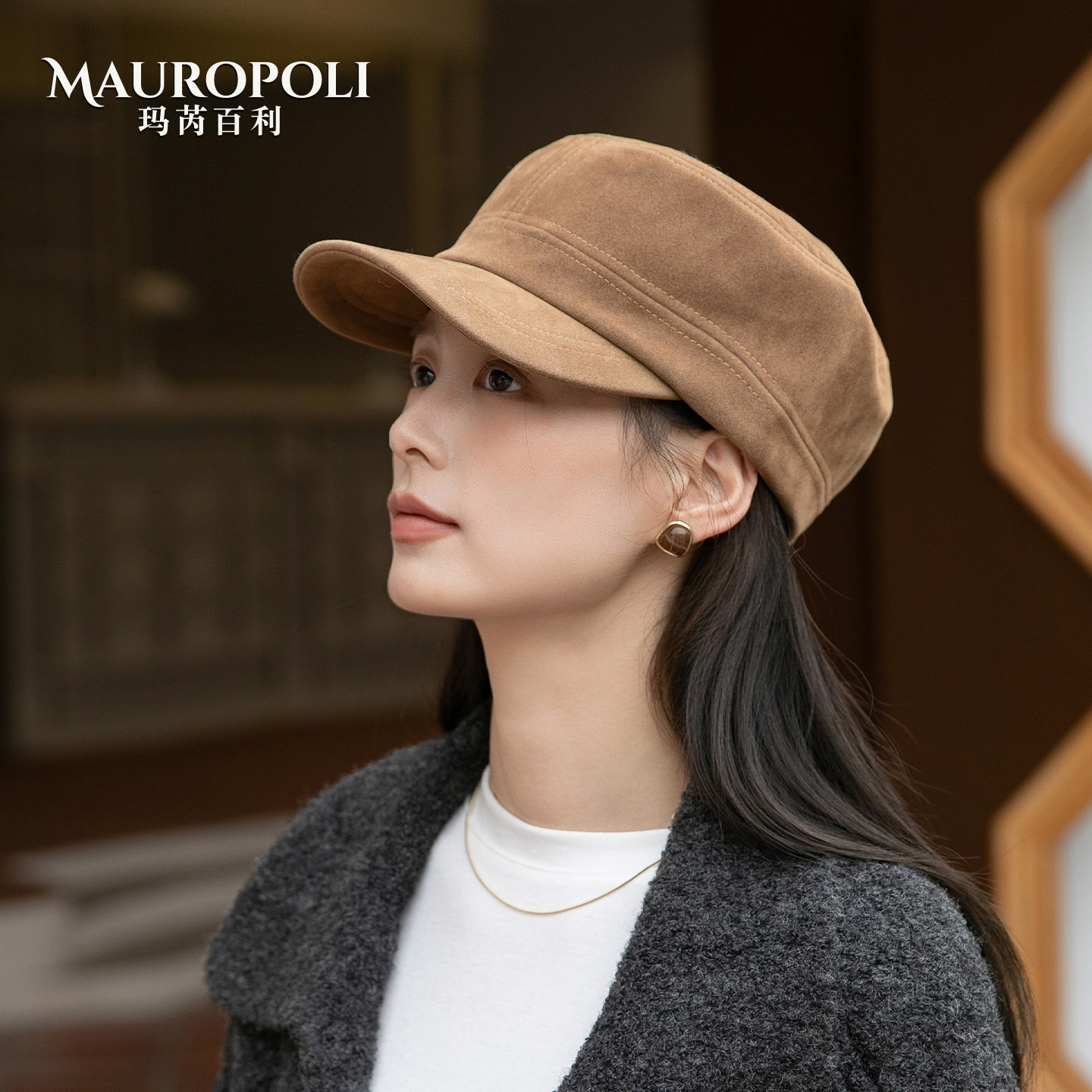 显脸小英伦风马术帽女法式鸭舌帽