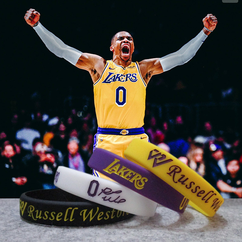 NBA威少湖人手环0号维斯布鲁克奇才4号火箭签名雷霆篮球运动腕带