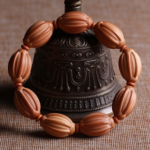 小籽素核手工雕刻橄榄核灯笼珠手串橄榄核老油核文玩男女手链把件