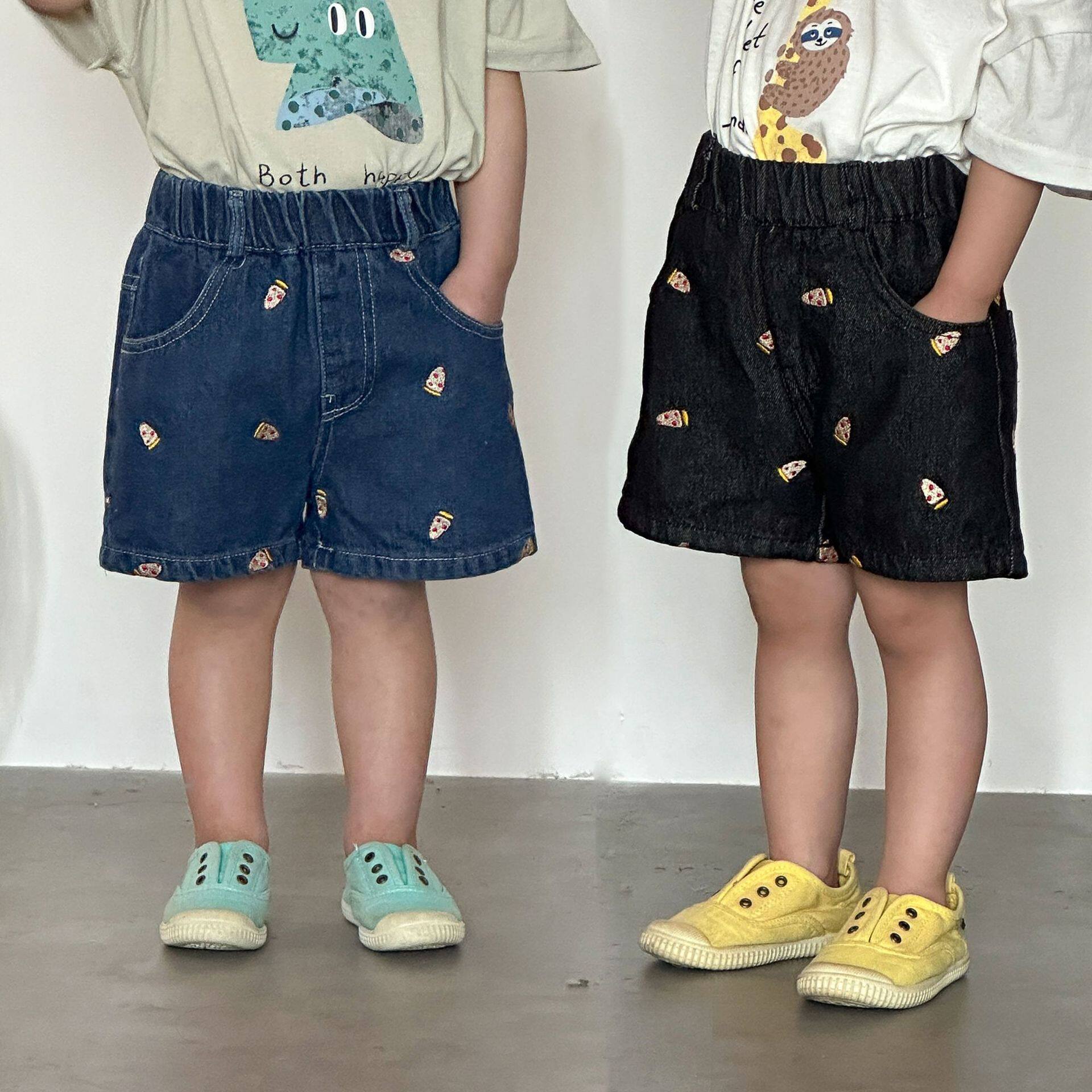 儿童牛仔短裤夏季绣花女童外穿2026新款夏装宝宝男童休闲五分裤子