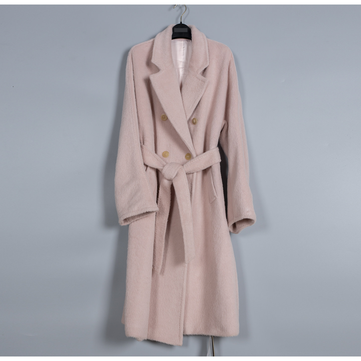 MAV高端羊绒品牌专柜特15800时尚羊驼毛+绵羊毛西装领中长呢大衣