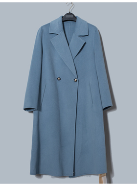 MAV高端羊绒品牌专柜价12888简约通勤山羊绒+羊毛双面呢中长大衣