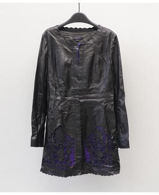 镂空柔软羊皮真皮皮衣中长风衣