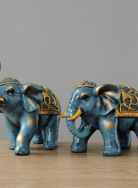 伴手礼情侣大象摆件风水象客厅