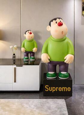 歪头可爱胖虎落地大摆件存钱罐客厅电视柜桌面玄关酒柜装饰品大号