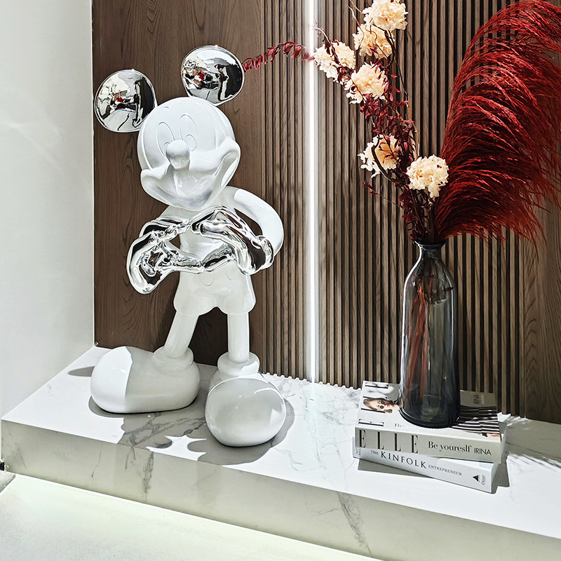 比心米奇老鼠大型落地摆件客厅电视机柜两侧楼梯转角走廊玄关装饰