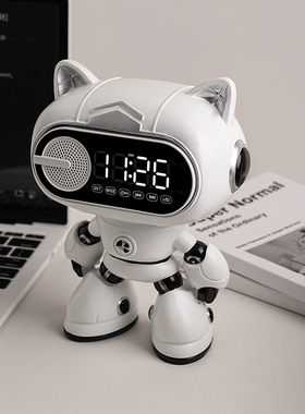 智能闹钟装饰品摆件现代客厅卧室桌面床头柜摆学生台式时钟树脂