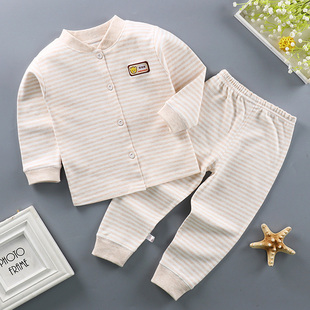 宝宝纯棉内衣套装男女童秋冬季打底衫开衫婴儿保暖秋衣裤两件套