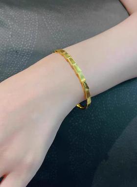 越金蛇形龙金鳞碎冰冰手镯金店同款实沙心镯南子高级25.8.19.感仿