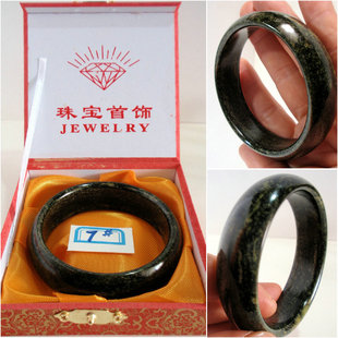 正宗新疆和田玉纯天然黑青玉手镯正品精选【内径60毫米】-7#